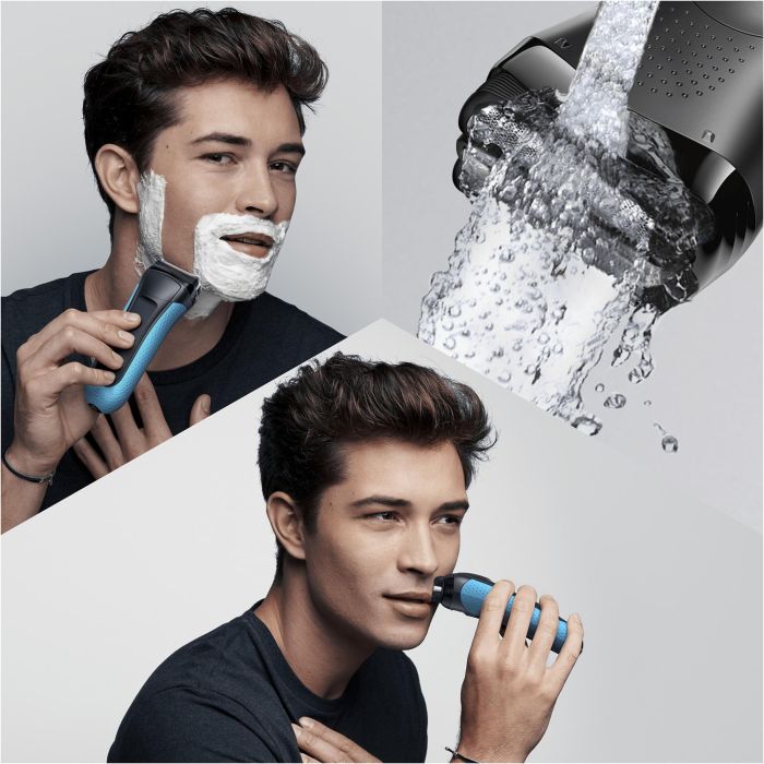 Afeitadora de barba eléctrica para hombre - BRAUN - Series 3 Shave & Style 3010BT - Tecnología Wet & Dry - Negro/Azul 2 Afeitadora de barba eléctrica para hombre - BRAUN - Series 3 Shave & Style 3010BT - Tecnología Wet & Dry - Negro/Azul 2