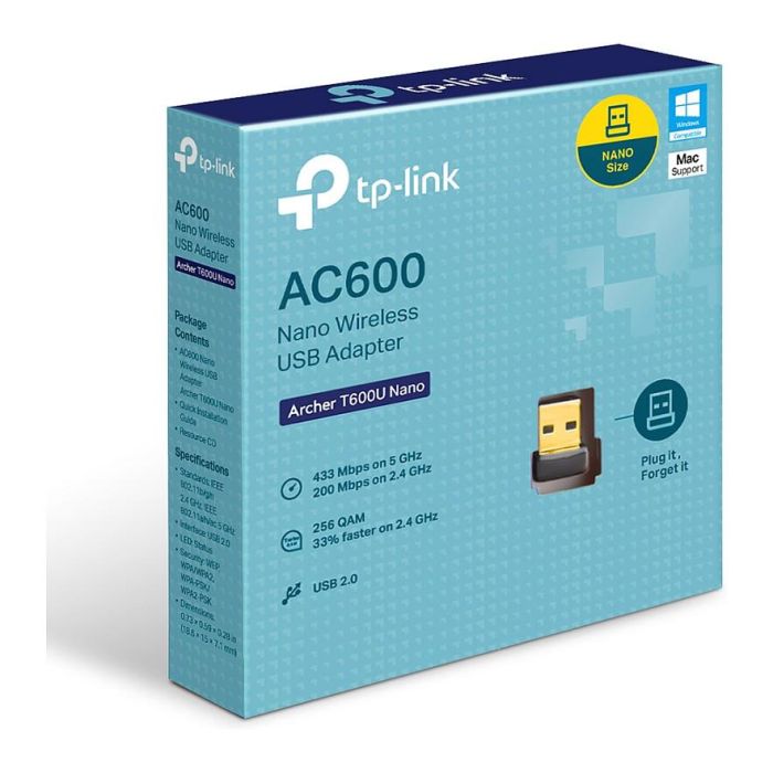 TP-Link Archer T600U Nano Adaptador WiFi USB AC600 Nano Inalámbrico 433 Mbit/s Negro 3 TP-Link Archer T600U Nano Adaptador WiFi USB AC600 Nano Inalámbrico 433 Mbit/s Negro 3