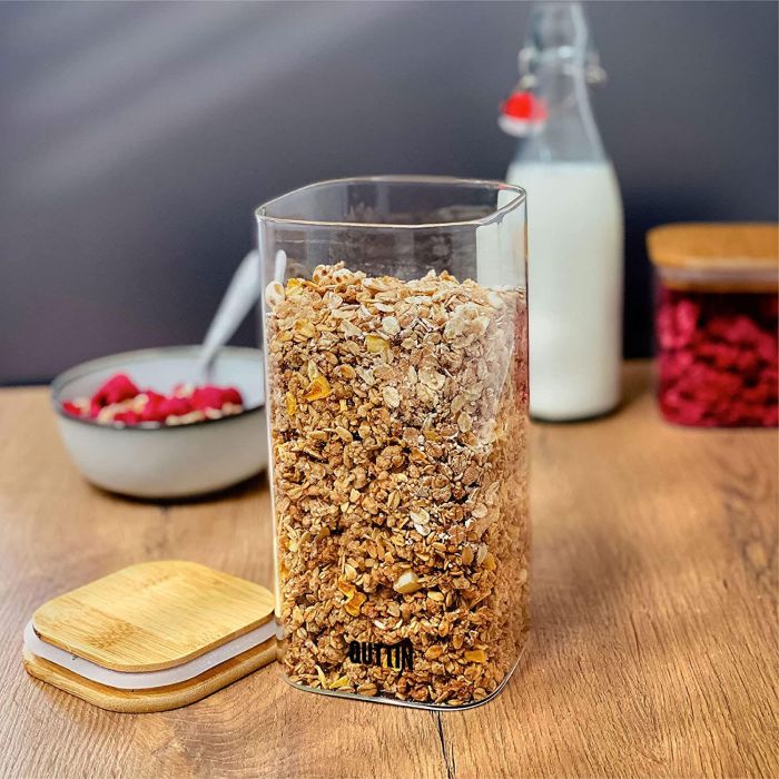 Quttin Tarro de Boro Cuadrado Bambú 8x16 cm 720 ml (12 Unidades) 3