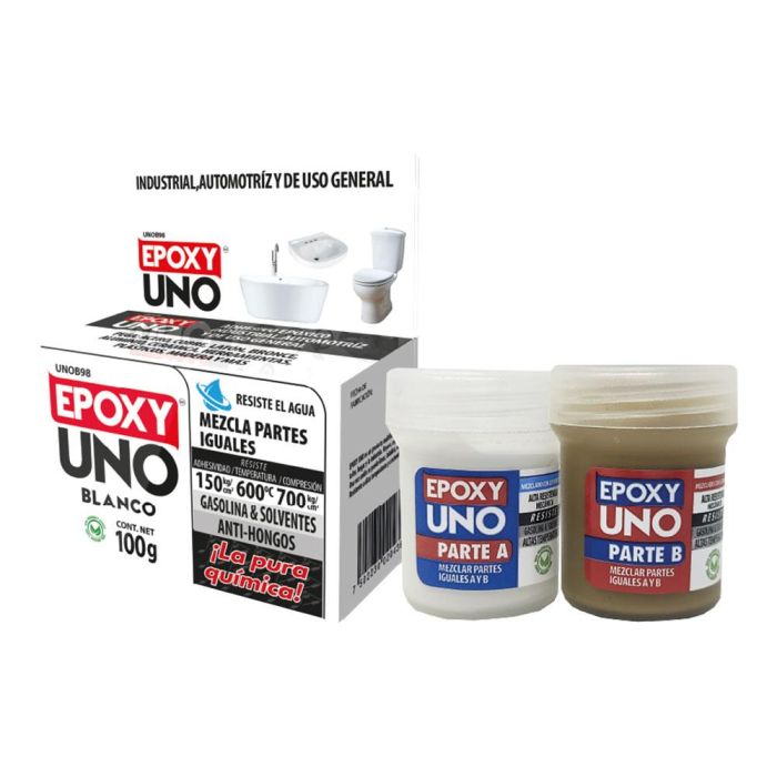 Adhesivo epoxy general blanco 100 gr unob98 fusion epoxy black label