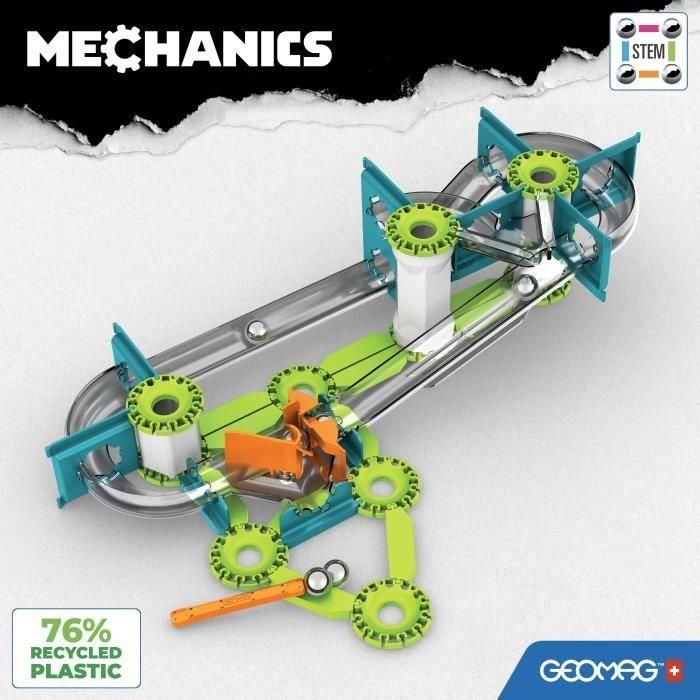 Geomag GMV00 Juego Construcción Magnética Mecánica Gravedad 67 Piezas EcoFriendly Plástico Reciclado Educativo Circuito Esferas 8+ Años 3