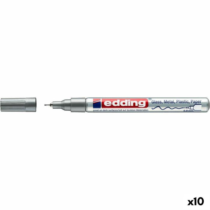 Rotulador permanente Edding 780 Plateado (10 Unidades) 0 Rotulador permanente Edding 780 Plateado (10 Unidades) 0