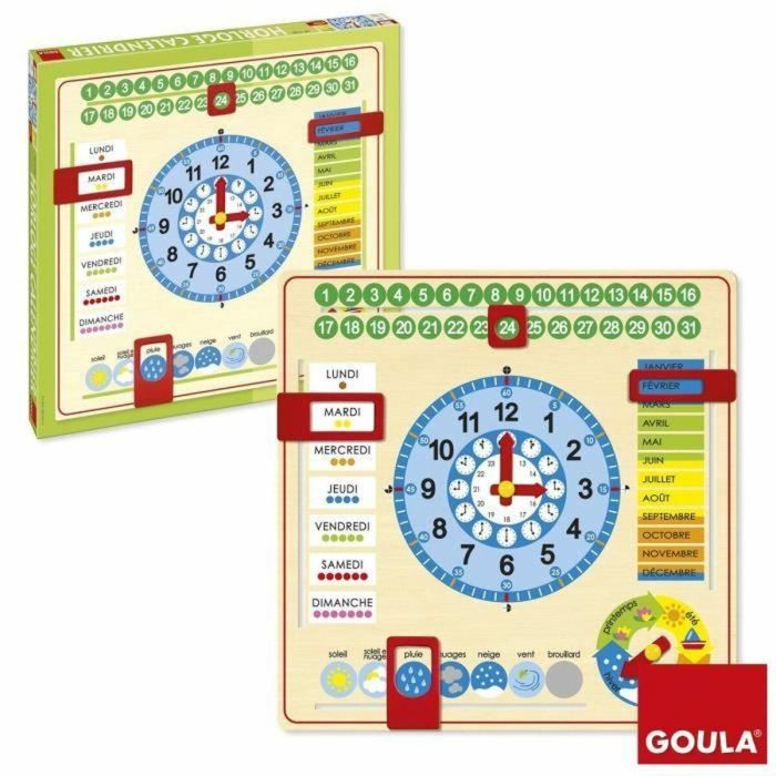 Goula DIS51308 Reloj Calendario Educativo para el Aprendizaje de Meses, Estaciones, Días y Horas
