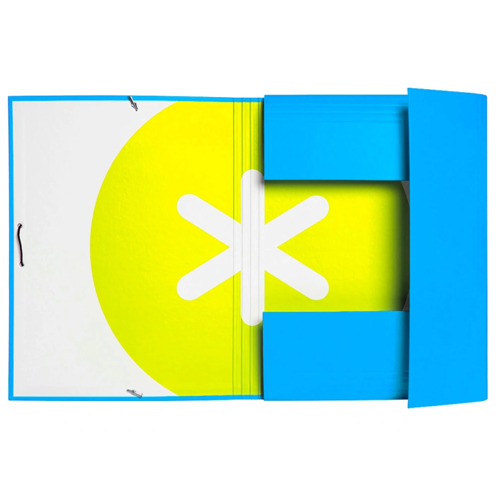 Antartik Carpeta Tres Solapas Cierre Gomas Cartón Forrado A4 Azul 1