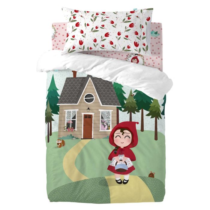 Juego de funda nórdica HappyFriday Mr Fox Red riding hood Multicolor Cuna de Bebé 2 Piezas 1