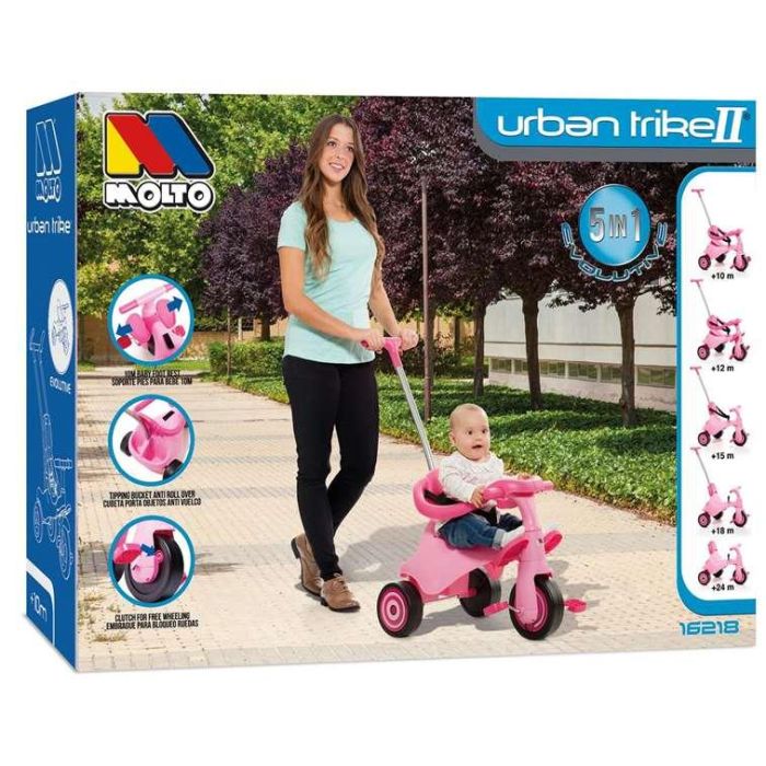 Molto Triciclo Urban Trike City Evolutivo 5 en 1 Rosa 89 cm para Bebés desde 10 Meses, Estructura de Metal y Plástico 13 Molto Triciclo Urban Trike City Evolutivo 5 en 1 Rosa 89 cm para Bebés desde 10 Meses, Estructura de Metal y Plástico 13