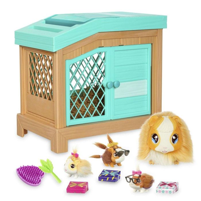 Little Live Pets Cobaya Mamá Interactiva con Casa de Lujo, +20 Sonidos y 3 Crías Bebés Sorpresa Recién Nacidas 33 cm 4