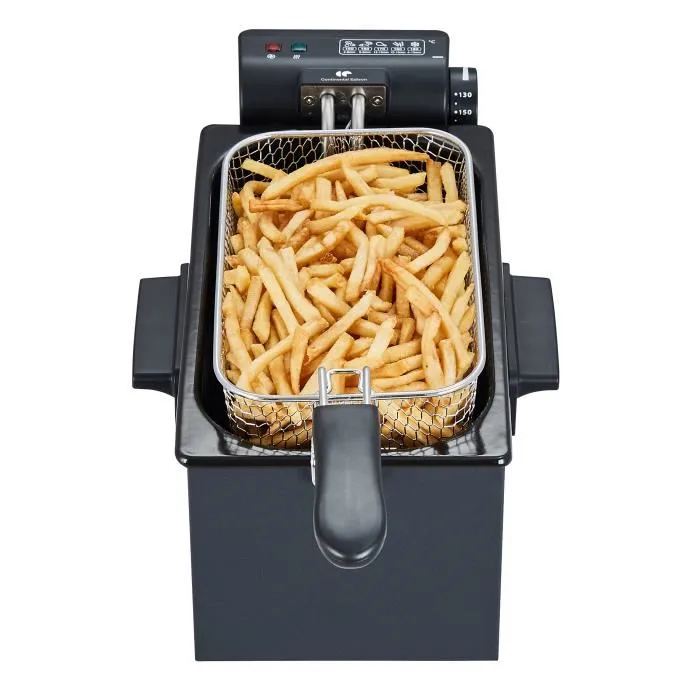 Continental Edison Freidora de Aire 3 Litros 2000W, 1 Cesta Negra, Modelo CEFR3BLK