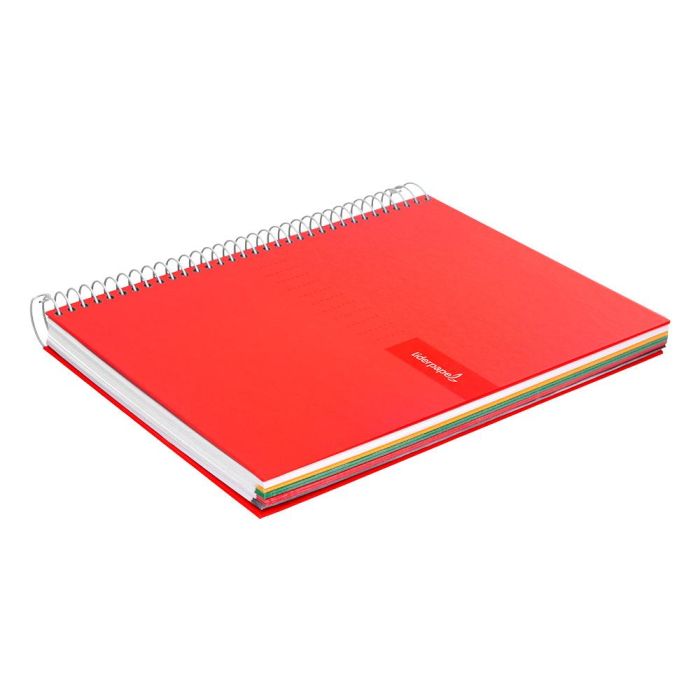 Cuaderno Espiral Liderpapel A5 Micro Crafty Tapa Forrada 120H 90 gr Cuadro 5 mm 5 Bandas6 Taladros Color Rojo 3