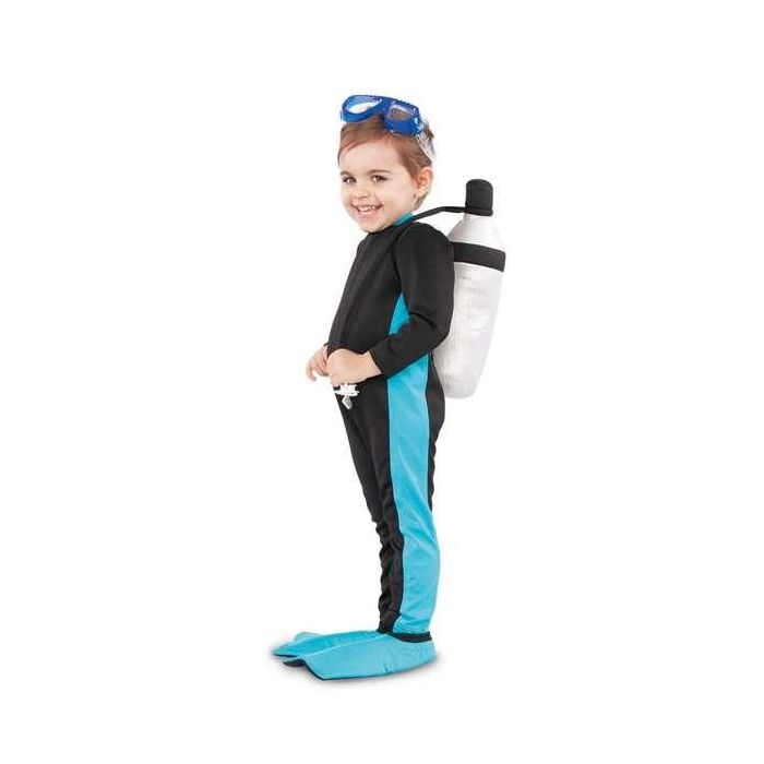 Disfraz diver botella de oxígeno, mono, cubrebotas y gafas de buceo talla 7-12 m 0 Disfraz diver botella de oxígeno, mono, cubrebotas y gafas de buceo talla 7-12 m 0