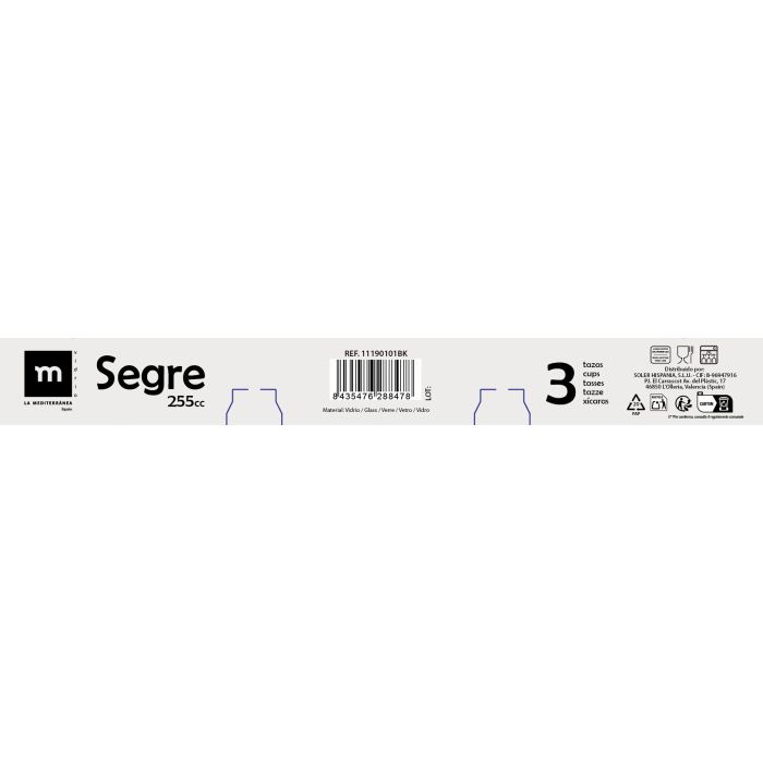 Set de 3 tazas con asa 255 cc Segre - La Mediterranea (16 Cajas) 5 Set de 3 tazas con asa 255 cc Segre - La Mediterranea (16 Cajas) 5
