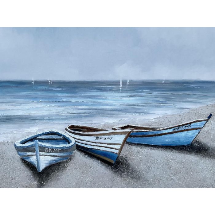 Cuadro Mediterraneo DKD Home Decor Azul Beige 2.8 x 80 x 120 cm (2 Unidades) 3