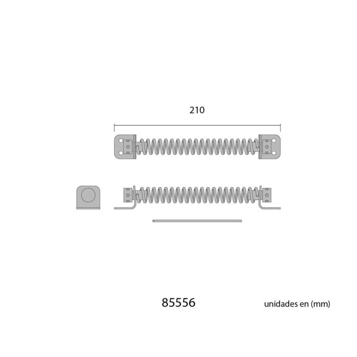 Muelle para puertas niquel 170mm 1