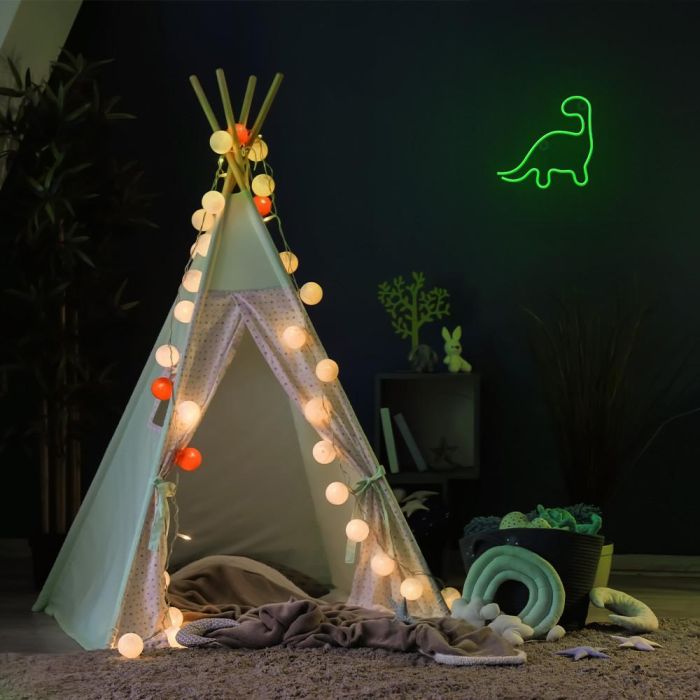 Forever Lámpara Neon LED Dinosaurio Verde - Decoración Moderna con Tecnología LED Eficiente 7