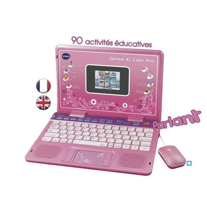 VTECH Genius XL Color Pro Bilingüe Rosa - Ordenador Educativo Infantil con Actividades de Letras y Vocabulario 1 VTECH Genius XL Color Pro Bilingüe Rosa - Ordenador Educativo Infantil con Actividades de Letras y Vocabulario 1