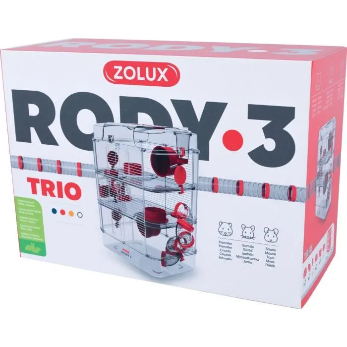 Zolux Jaula Rody3 trio 3 niveles para hámsteres ratones jerbos L41xP27xH53cm ZOL3336022060232 Granadina 1
