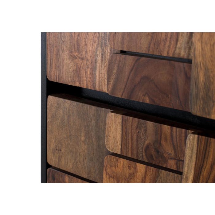 Giner y Colomer Cómoda Madera Mango Sheesham Wengué Nogal 3 Cajones Metal 5