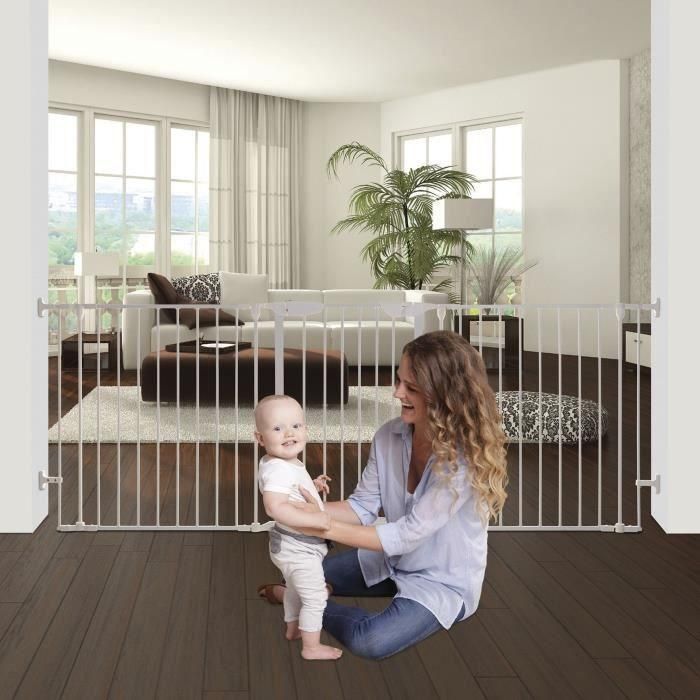 Barrera de seguridad - DREAMBABY - NEWPORT - 3 paneles - 85,5-200 x 74 cm - Bidireccional - Blanco 3 Barrera de seguridad - DREAMBABY - NEWPORT - 3 paneles - 85,5-200 x 74 cm - Bidireccional - Blanco 3