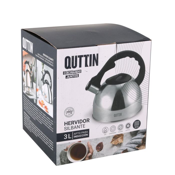 Quttin Hervidor Silbante 3 Litros, 20 cm Ancho x 22 cm Alto x 20 cm Largo, 4.72 kg (6 Unidades) 5