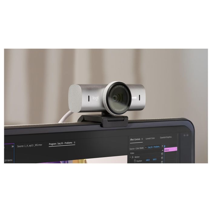 Logitech 960-001554 MX BRIO Webcam 4K Ultra HD 30 pps Zoom 4x Tapa de Privacidad Color Gris 6