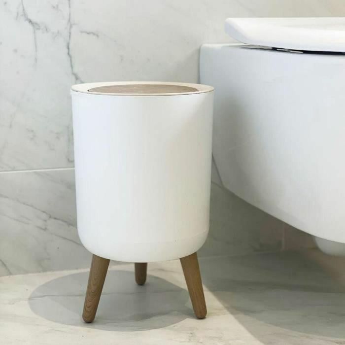Kitchen Move KIT3666162002763 Cubo de basura para baño con pedestal, 7 L, apertura a presión, diseño madera Malmo 1 Kitchen Move KIT3666162002763 Cubo de basura para baño con pedestal, 7 L, apertura a presión, diseño madera Malmo 1