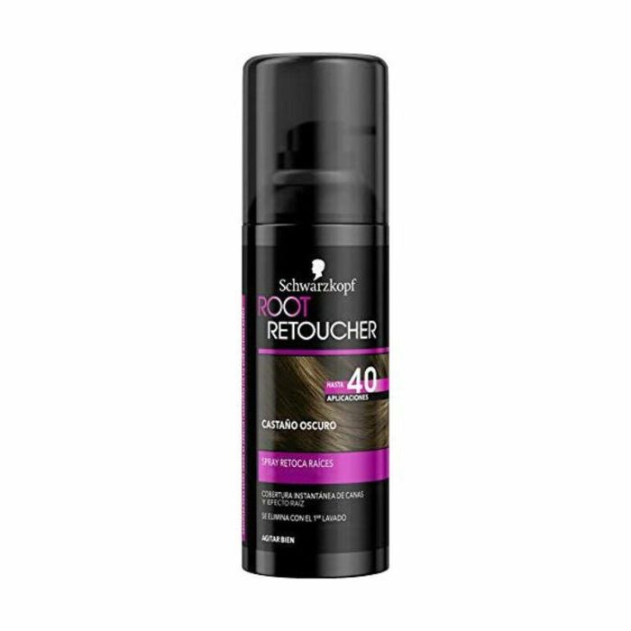 Schwarzkopf ROOT RETOUCHER Spray Retoca Raíces Castaño Oscuro 120ml. Tinte Semipermanente Instantáneo para Cubrir Canas. 1