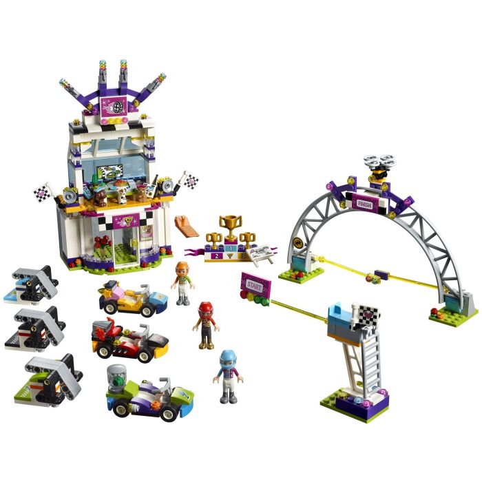 LEGO 41352 Friends Día de la Gran Carrera, Juego de Construcción con 648 Piezas y 3 Figuras para Niñas 7+ Años