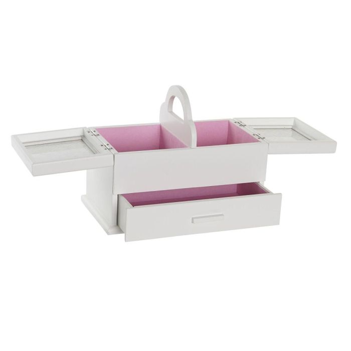 Joyero Romantico DKD Home Decor Rosa Palo Blanco 17 x 24 x 30 cm