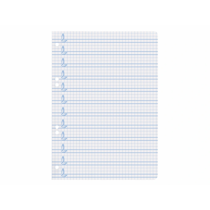 Liderpapel Recambio A5 Pautaguía 100 Hojas 75gr Cuadriculado Pautado 4mm con Margen 6 Taladros 5