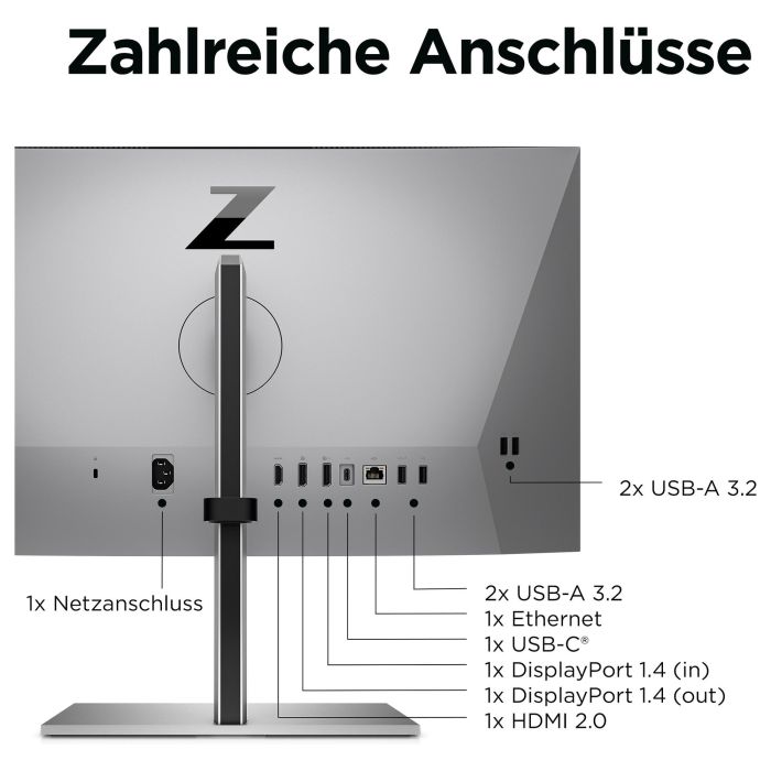 HP Monitor Z24m G3 23.8'' QHD (2560x1440) IPS 5ms USB-C Webcam Altavoces para Conferencias Plata 4