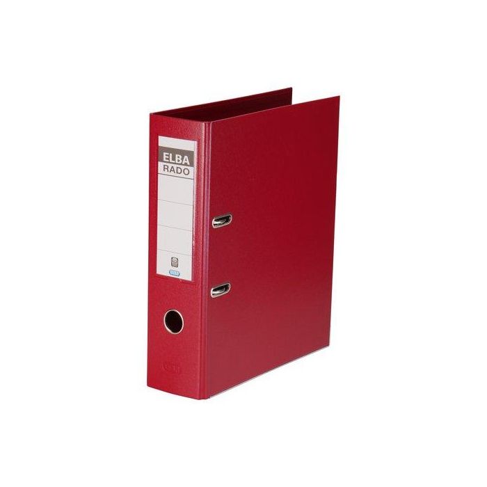Elba Archivador de palanca Rado Plast cartón forrado DIN A4 rojo lomo 80 mm