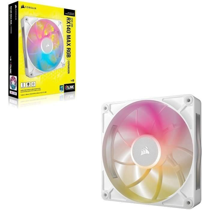 Corsair CO-9051039-WW COR1734308848629 Kit de inicio de un solo ventilador iCUE LINK RX140 RGB Max White para Refrigeración PC 2 Corsair CO-9051039-WW COR1734308848629 Kit de inicio de un solo ventilador iCUE LINK RX140 RGB Max White para Refrigeración PC 2