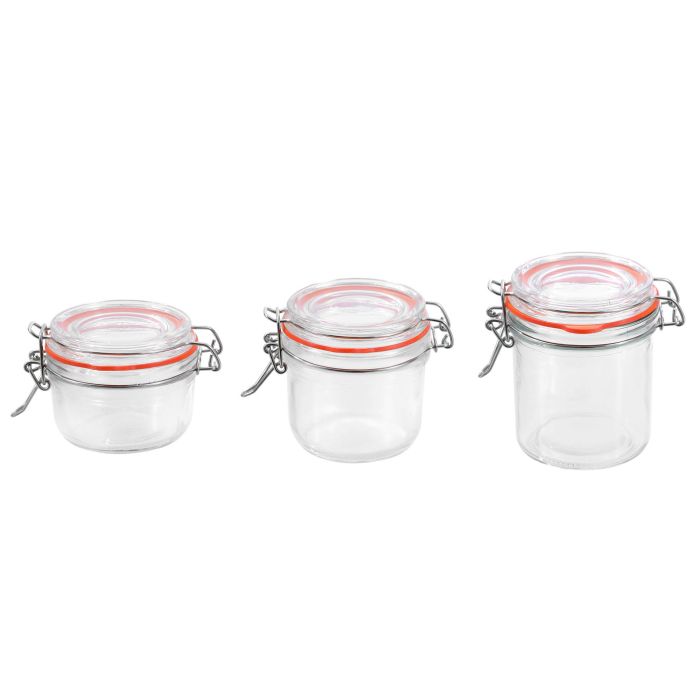 Tarro Hermético de Vidrio con Cierre Clip 250 ml - La Mediterranea (24 Unidades) 12 Tarro Hermético de Vidrio con Cierre Clip 250 ml - La Mediterranea (24 Unidades) 12