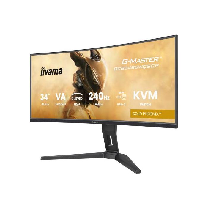 Iiyama G-MASTER GCB3486WQSCP-B1 Monitor Curvo 34", 1500R, 240Hz, VA, 3440x1440, USB-C, KVM, HDR400 Iiyama G-MASTER GCB3486WQSCP-B1 Monitor Curvo 34", 1500R, 240Hz, VA, 3440x1440, USB-C, KVM, HDR400