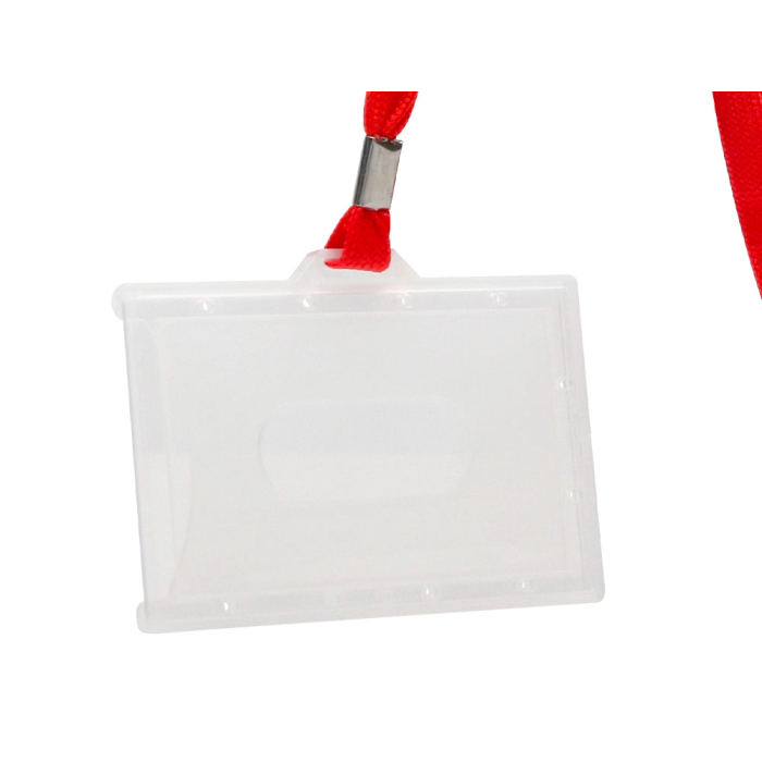 Q-connect KF03303 Identificador con cordon plano rojo y apertura lateral 94x60 mm 3