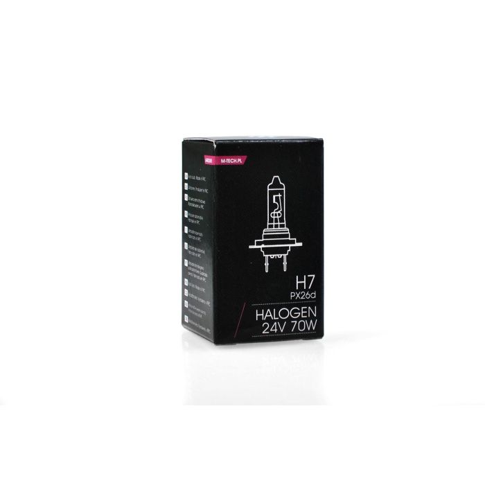 Lámpara Halógena M-Tech Px26D 24 V-70 W H7 | 10 Unidades MTECZ907 2 Lámpara Halógena M-Tech Px26D 24 V-70 W H7 | 10 Unidades MTECZ907 2