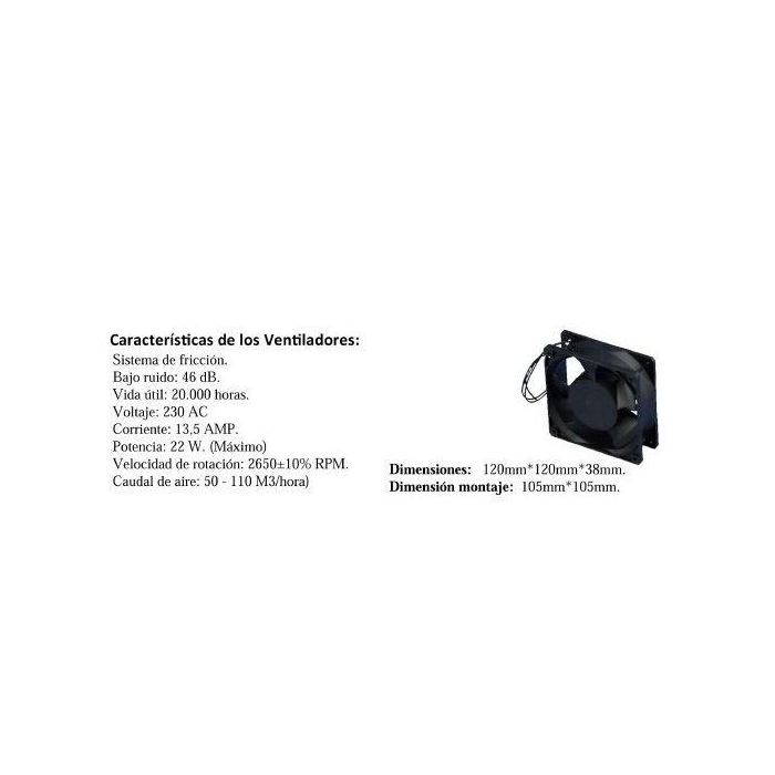 MicroConnect Ventilador para Rack Mural 120x120 con Rejilla Metálica