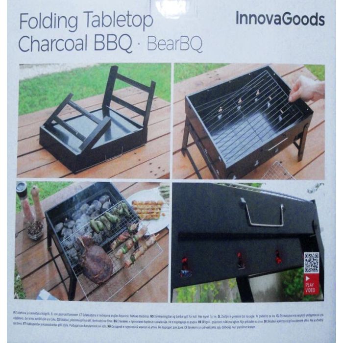 Barbacoa Plegable Portátil para Carbón BearBQ InnovaGoods 1 Barbacoa Plegable Portátil para Carbón BearBQ InnovaGoods 1