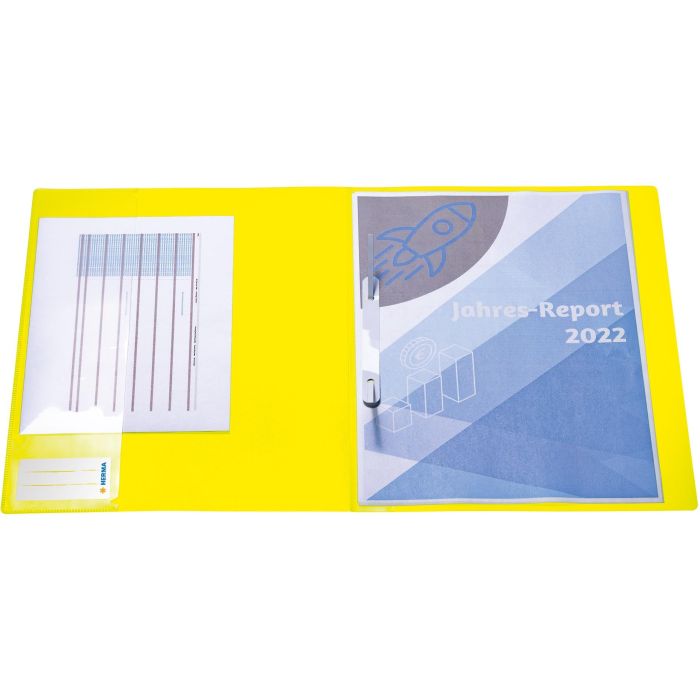 HERMA Schnellhefter A4 neon gelb Polypropylen 3St. 2 HERMA Schnellhefter A4 neon gelb Polypropylen 3St. 2