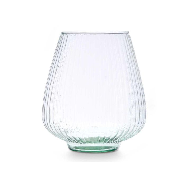 Jarrón de Vidrio Reciclado Rayado 25 cm - Giftdecor (3 Unidades) 2 Jarrón de Vidrio Reciclado Rayado 25 cm - Giftdecor (3 Unidades) 2