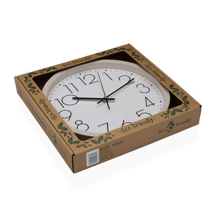 Reloj de Pared Versa Beige Madera 4,2 x 30 x 30 cm 2