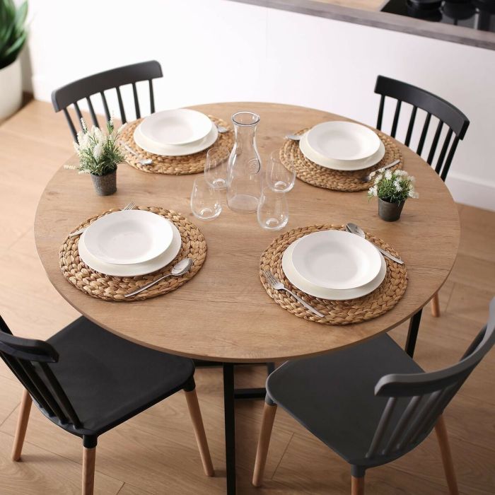 Mesa de Comedor Versa Beatriz PVC Metal Madera MDF 120 x 76 x 120 cm 4 Mesa de Comedor Versa Beatriz PVC Metal Madera MDF 120 x 76 x 120 cm 4