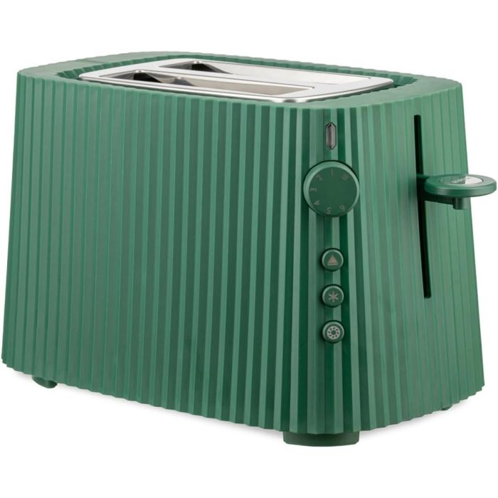 Alessi Tostadora Plissé Verde MDL08 GR - Diseñada por Michele De Lucchi, superficie plisada Alessi Tostadora Plissé Verde MDL08 GR - Diseñada por Michele De Lucchi, superficie plisada