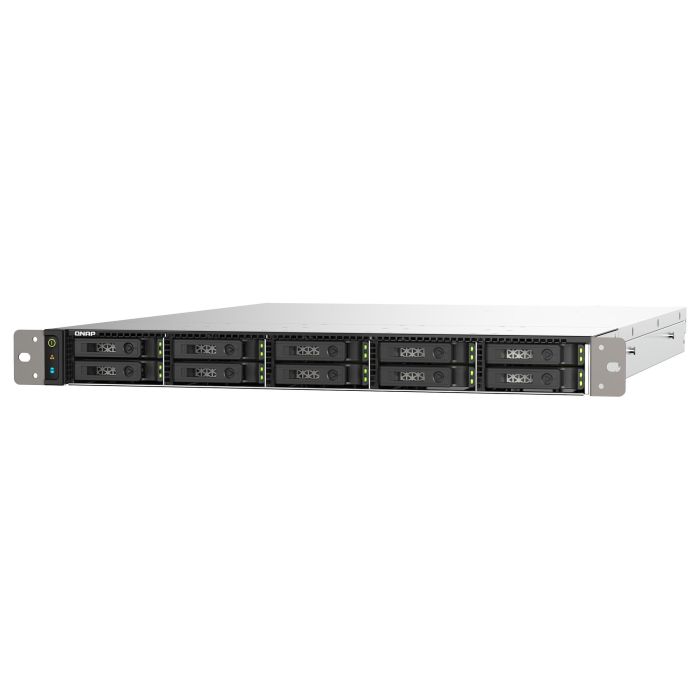 QNAP TS-H1090FU-7302P-128G NAS de Rack 1U con 10 Bahías, Procesador AMD EPYC 7302P 16 núcleos 3.3GHz, 8x16GB RAM DDR4 ECC RDIMM 4
