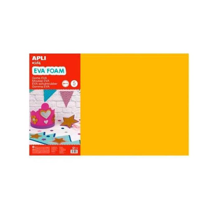 Apli Goma Eva 40x60 cm Grosor 2 mm Naranja Pack 5 Ud