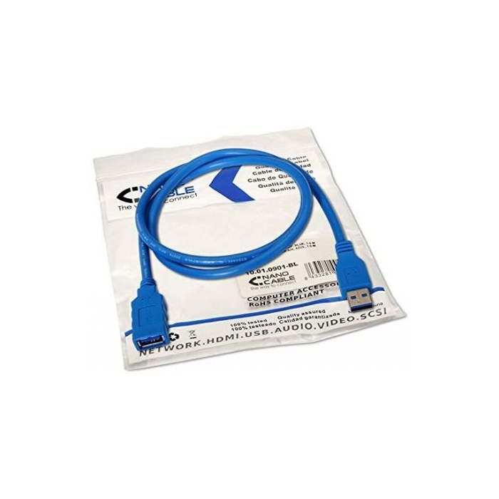 Nanocable 10.01.0901-BL Cable Alargador USB 3.0, Macho a Hembra, 1 metro, Azul, 5 Gbps 4