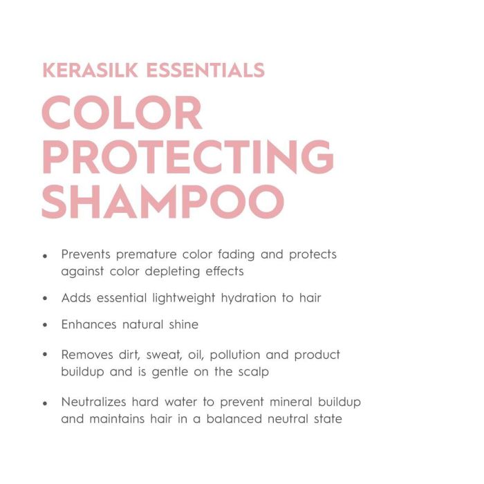 Kerasilk ESSENTIALS color protecting shampoo Champú Protector de Color Vegano para Cabello Tratado con Color 6 Kerasilk ESSENTIALS color protecting shampoo Champú Protector de Color Vegano para Cabello Tratado con Color 6