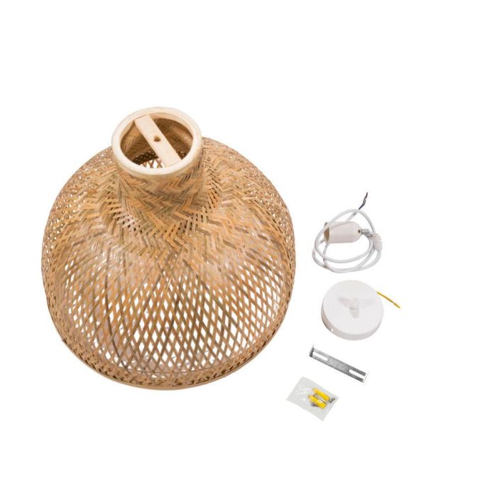 Singkawang SKD-P80026 Lámpara Colgante de Bambú, Estilo Natural, Mediterráneo, Boho-Chic, Casquillo E27 5
