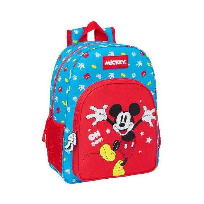 Mochila Escolar Mickey Mouse Clubhouse Fantastic Azul Rojo 33 x 42 x 14 cm