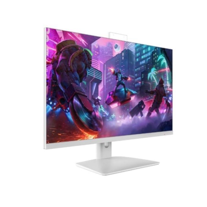 Nilox NXM24REGWEB01W Monitor Desktop IPS 24" LED con Webcam, FHD 1920x1080, 75Hz, 4ms, VGA-HDMI-DP, Blanco